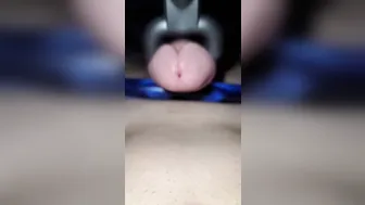Slow Motion Cumshot with Vibrator on Big Cock