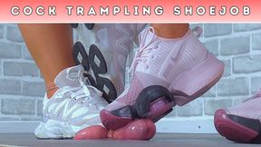 Goddess Amber & Miss Lucy - Stomping Your Balls & Edging Your Cock Under Our Sweaty Gym Trainers (227B) - Glans Cam - Cock & Balls Trampling Shoejob