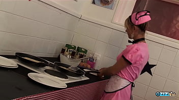 Amazing kitchen group sex with a couple of busty blonde milfs with gorgeous big boobs