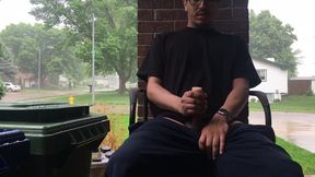 Stroking outside and shooting load