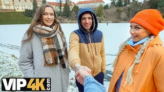 A Sunday walk led to a hot threesome with a beautiful girl in our bed