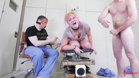 ”Booty ravaged teen sub in threeway”