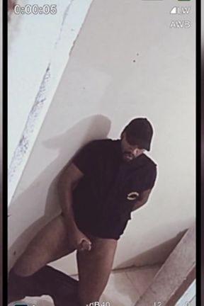 Security Guard Masturbating at Work