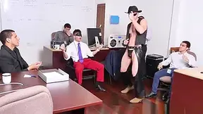 Top Boss Office Emloyee With Spit Roasting