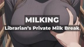 MILKING - Librarian’s Private Milk Break - Shhh… Drink from Your Milky Librarian - I locked the private study room just for you—now straddle my lap and nurse my leaking, heavy breasts until we both come