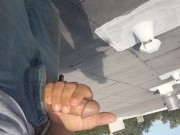 Solo masturbation on a roof top. Almost got caught