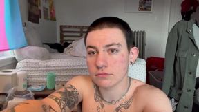 Tomboy Throat Choked Huge Dildo Wrecks Creamy Boypussy Gush