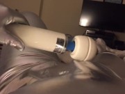 Wearing Latex and Spandex Layers Masturbating Until Cumshot