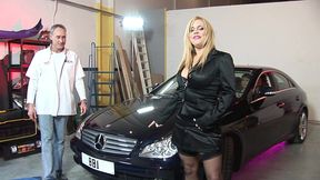alicia rhodes, claudia rossi and melissa black visit old man and his assistant in the garage for a hard fuck