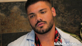 Nicolas Brooks bends over to have his booty ass pumping drilled by Xavi Duran