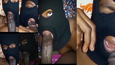Teen student sucking black dick