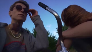 summer cycling. hot blowjob while cycling