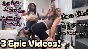 3 in 1! Gassy Guess Who! - Two Gassy Sistuhs - Love for Farts - Scarlett Fey - Zoey Rose - Sinthia Bee - Amber Luv - 2024 Original