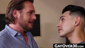 GayOver30.com - Professor Hans Berlin licks my hairy ass before intense raw barebacki