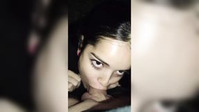 I walked Debora Prado through the city, stopped at the train tracks, and let her suck&#x1F61C; my cock&#x1F32D; while I jacked off on my hot breasts