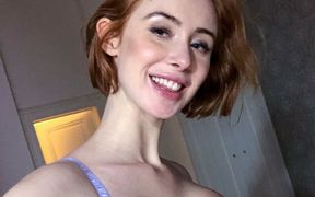 Lenina Crowne a pale redhead with huge tits makes a sex-tape for the 1st time