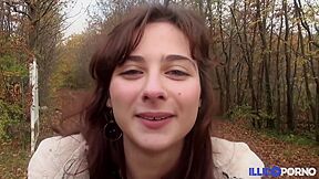 Amateur teen 18+ Sucks And Fucks Big Black Cock Outdoors