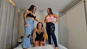 You bitch, smell our farts through our jeans – by Kiara Nissei and Sasha – Full video