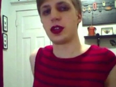 Twink Crossdresser Cums Hard