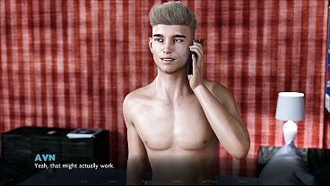 Smoking hot blonde MILF gets her big cock fix in a visual novel-style