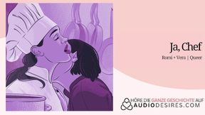 She Buries Her Face in the Creamy Treat &mdash;  Dominated by the Lesbian Boss