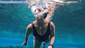 Carissa in the purple Neoprene swimsuit in the springs