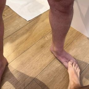 I Jerk My Straight Friend&#039;s Italian Cock and Help Him Cum on My Feet