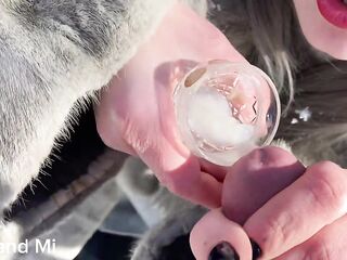 SLAVIC CORE - FROZEN CUM-LOAD DRINKING - Vilu Vidish cut movie scene