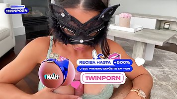 Busty LatinaMILF Kitty Cat titfucks POV