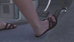 F1975 Ford LTD Landau Cranking Template - Honi in Strappy Flat Sandals 1080p