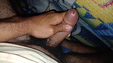 Hard Dick Under the Sheets — Slow and Teasing Stroke