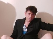 HOT Muscled Preppy Guy Jerks in A Suit!