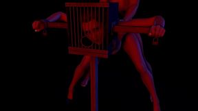 bdsm bondage sex standing fuck with a head cage