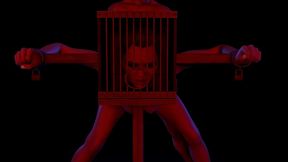 bdsm bondage sex standing fuck with a head cage