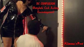 BISEXUAL GLORYHOLE COCK SUCKING Mistress makes you suck cock at the gloryhole and eat cum