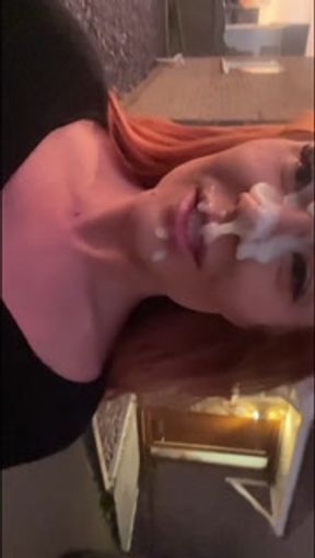 BRITISH STEP MUM takes MASSIVE FACIAL then walks OUT IN PUBLIC!