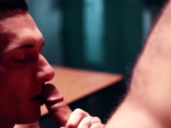 Adam Ramzi jacks off as he worships Tristan Hunters cock