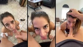 MILF and Teen Share Messy Facial