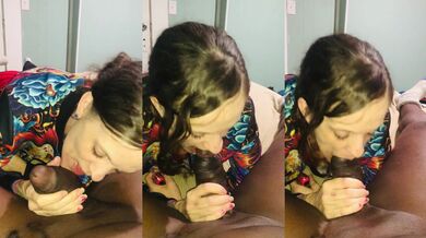 Sucking the soul of the king! And yes she swallows cum every single dam time like a good girl!