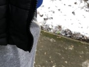 FREEBALLING while Jogging in SLOW MOTION ** got that DICK out **