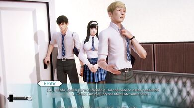Waifu Academy Teacher Milf Grabs Big Tits During Hot Standing Sex Scene