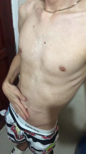 latino giving a massage himself