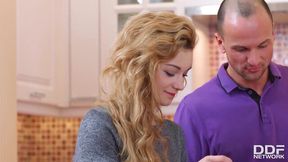 Cute Small-assed Russian Teen Sonya Sweet Gets Balls Deep Kitchen Pounding