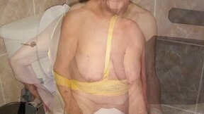 ”HELLOGRANNY Old boobs & giant butt rolling on the bed”