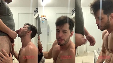 Gordo gozando na minha boca