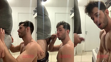 Gordo gozando na minha boca