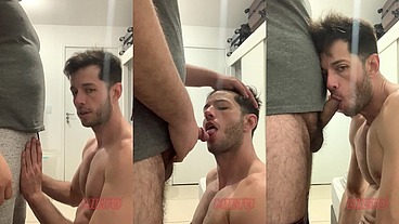 Gordo gozando na minha boca