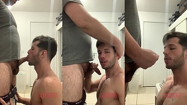 Gordo gozando na minha boca