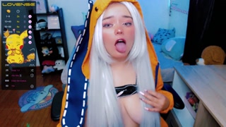 Cute cosplay girl fucks herself with her favorite toy while moaning like crazy