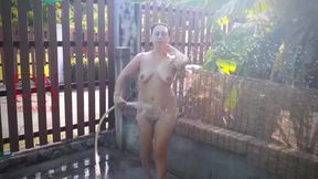 Garden Shower And Water Massage In Rural Garden